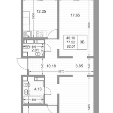 Квартира 82 м², 3-комнатная - изображение 2