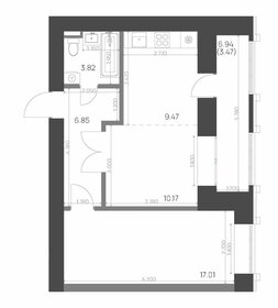 Квартира 50,8 м², 2-комнатная - изображение 1