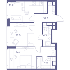 Квартира 65,2 м², 2-комнатная - изображение 1