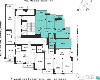Квартира 111,4 м², 3-комнатная - изображение 2