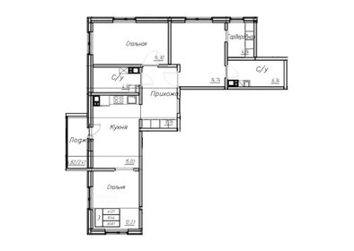 Квартира 83,9 м², 3-комнатная - изображение 1