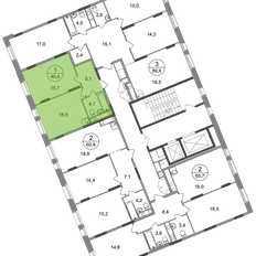 Квартира 40,4 м², 1-комнатная - изображение 2