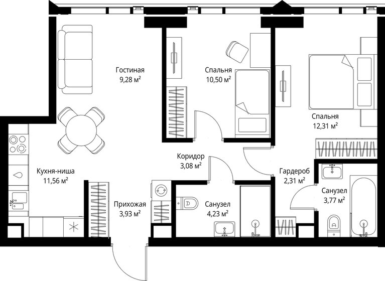 42 м², 1-комнатные апартаменты 17 700 000 ₽ - изображение 39
