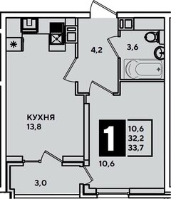Квартира 33,7 м², 1-комнатная - изображение 5