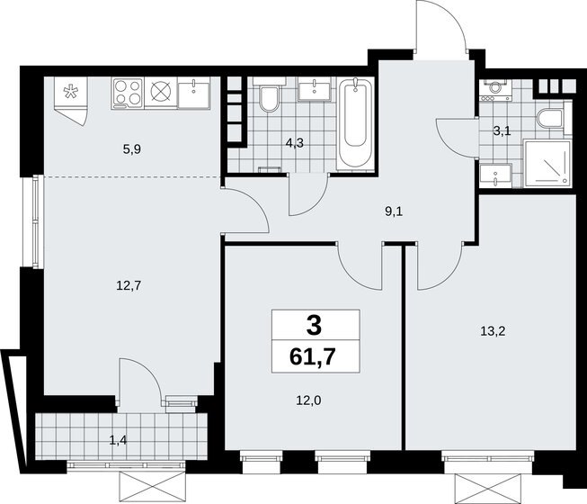46 м², 2-комнатная квартира 33 500 000 ₽ - изображение 16