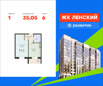 Квартира 35,1 м², 1-комнатная - изображение 1