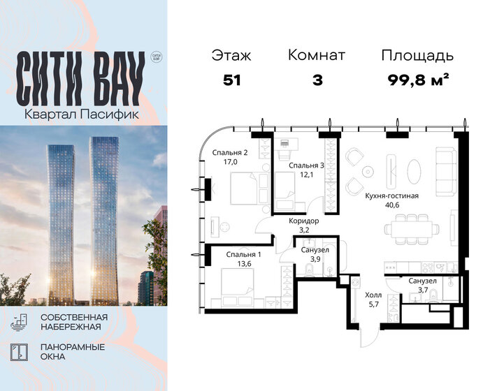 79 м², 4-комнатная квартира 30 900 000 ₽ - изображение 119