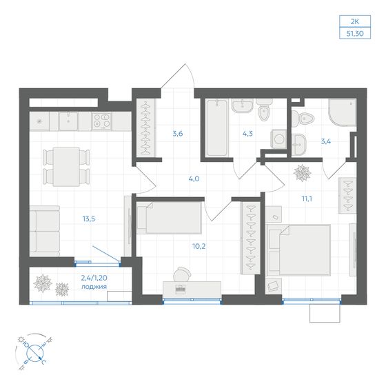 60,4 м², 3-комнатная квартира 6 000 000 ₽ - изображение 82