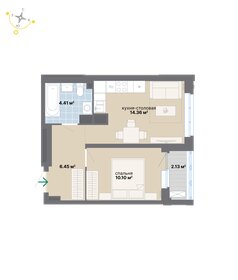 Квартира 37,5 м², 1-комнатная - изображение 1