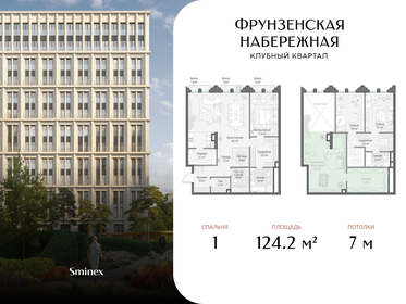 Квартира 124,2 м², 1-комнатная - изображение 1