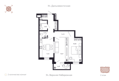 Квартира 73,6 м², 2-комнатная - изображение 1