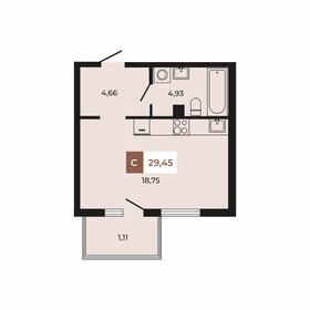 Квартира 29,5 м², студия - изображение 1