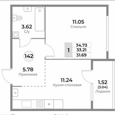Квартира 33,1 м², 1-комнатная - изображение 5