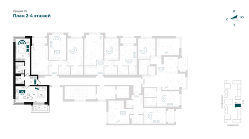 Квартира 52,4 м², 1-комнатная - изображение 2