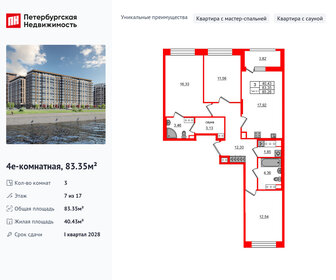 Квартира 83,4 м², 3-комнатная - изображение 1