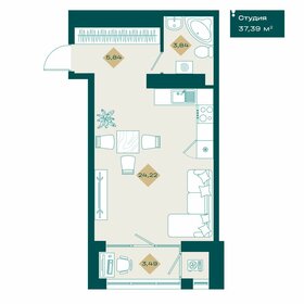 Квартира 37,4 м², студия - изображение 1