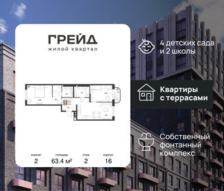 Квартира 63,4 м², 2-комнатная - изображение 1