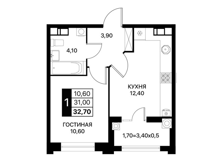 60 м², 3-комнатная квартира 5 900 000 ₽ - изображение 80
