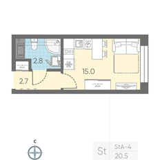 Квартира 20,5 м², студия - изображение 2