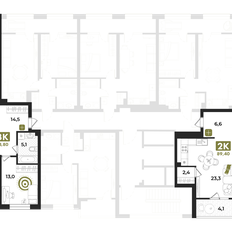 Квартира 89,4 м², 2-комнатная - изображение 4