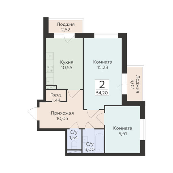 67,6 м², 3-комнатная квартира 5 550 000 ₽ - изображение 72