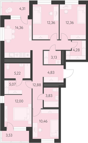 Квартира 104,7 м², 4-комнатная - изображение 1