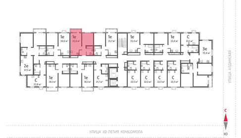 Квартира 35,4 м², 1-комнатная - изображение 3
