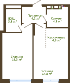 Квартира 48,1 м², 2-комнатная - изображение 2