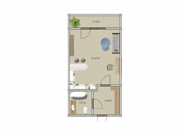 Квартира 34,8 м², студия - изображение 1