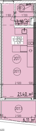Варианты планировок апарт-отель Cosmos Stay Sevastopol Atlant Apartments - планировка 10