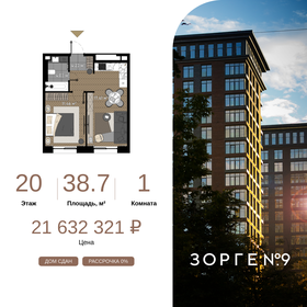 Квартира 38,7 м², 1-комнатные - изображение 1