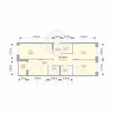 Квартира 91,3 м², 3-комнатная - изображение 2