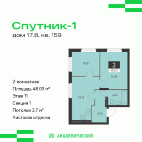 Квартира 48 м², 2-комнатная - изображение 1