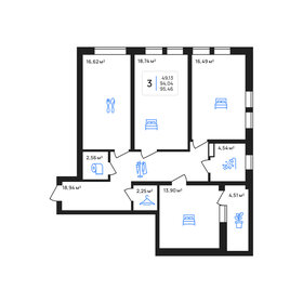 Квартира 95,5 м², 3-комнатная - изображение 1