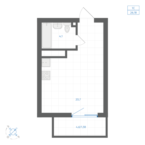 37 м², квартира-студия 4 700 000 ₽ - изображение 116
