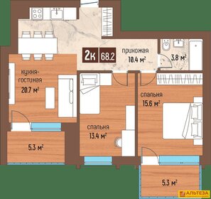 Квартира 68,2 м², 2-комнатная - изображение 1