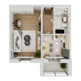 Квартира 32,2 м², 1-комнатная - изображение 1