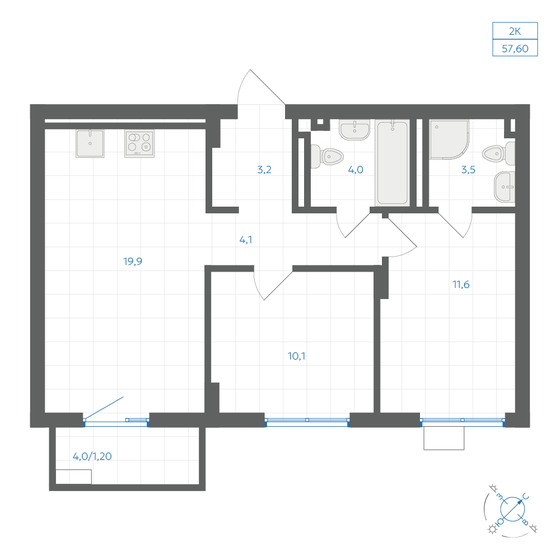 60,4 м², 3-комнатная квартира 6 000 000 ₽ - изображение 87