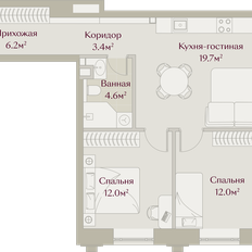 Квартира 58,5 м², 2-комнатная - изображение 2