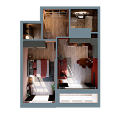 Квартира 47,4 м², 1-комнатная - изображение 4