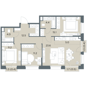 Квартира 88,3 м², 4-комнатная - изображение 1