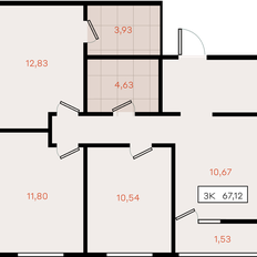 Квартира 67,1 м², 3-комнатная - изображение 2