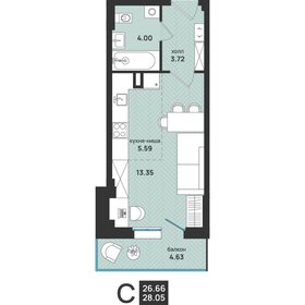 Квартира 28,1 м², студия - изображение 1