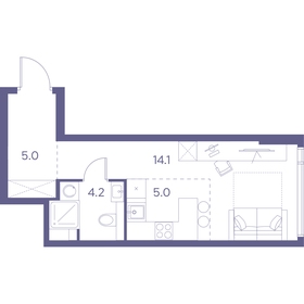 Квартира 28,3 м², студия - изображение 1