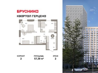 Квартира 57,4 м², 2-комнатная - изображение 1