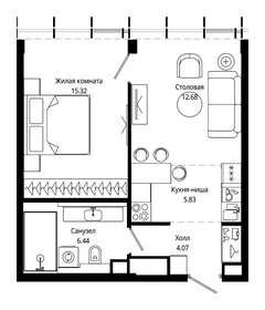 Квартира 44,1 м², 1-комнатная - изображение 2
