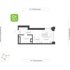 Квартира 25,7 м², 1-комнатная - изображение 5