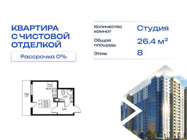 Квартира 26,4 м², студия - изображение 1