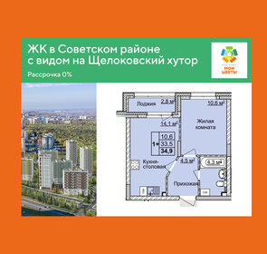 Квартира 34,9 м², 1-комнатная - изображение 1