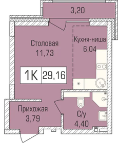 Квартира 29 м², 1-комнатная - изображение 1